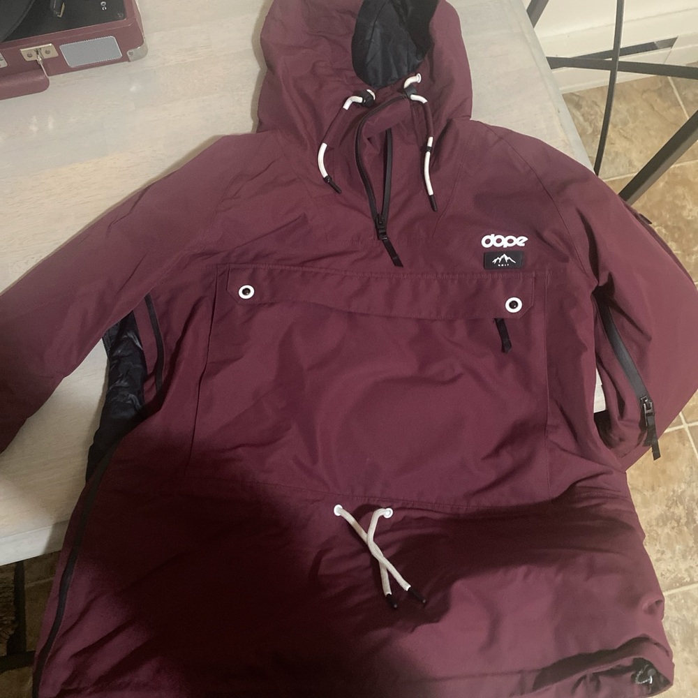 DOPE Burgundy Hooded Anorak Jacket